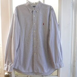 Ralph Lauren Red Pony on Blue Check on White Button Down Blake Shirt